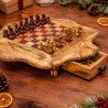 Live Edge Wooden Chess Set With Drawers | Rustic… | JustTrueArts