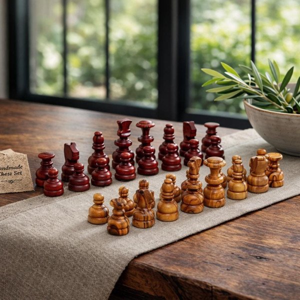 Live Edge Wooden Chess Set With Drawers | Rustic… | JustTrueArts