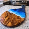 Ocean Resin Olive Wood Cutting Board Set | Coastal… | JustTrueArts