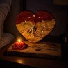 Free Personalization | Heart Wood Resin Clock with… | JustTrueArts