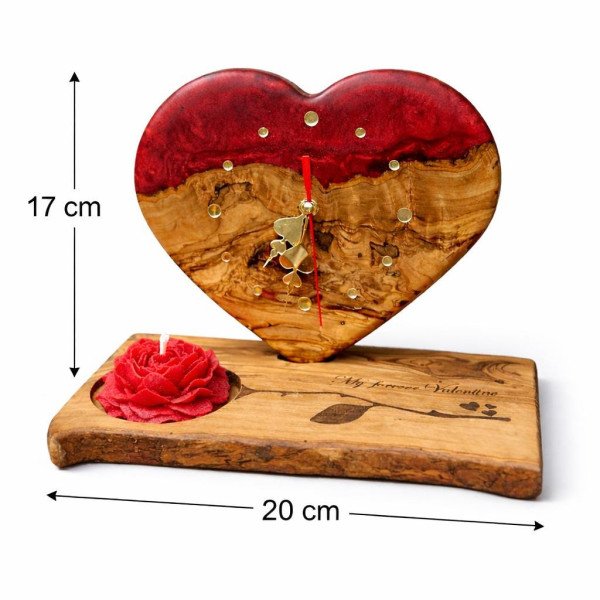 Personnalisation Gratuite | Horloge Cœur en Bois et… | JustTrueArts
