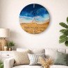 Personalized Engraving Olive Wood Resin Wall Clock |… | JustTrueArts