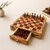 Olive Wood Chess Set With Drawer | Personalized Gift | JustTrueArts