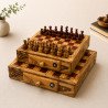 Olive Wood Chess Set With Drawer | Personalized Gift | JustTrueArts