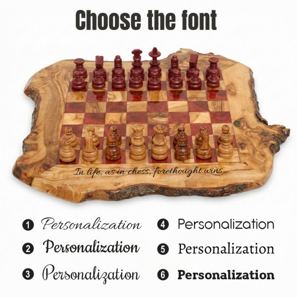 Live Edge Wooden Chess Set | Rustic Natural Wood… | JustTrueArts