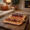 Live Edge Wooden Chess Set | Rustic Natural Wood… | JustTrueArts