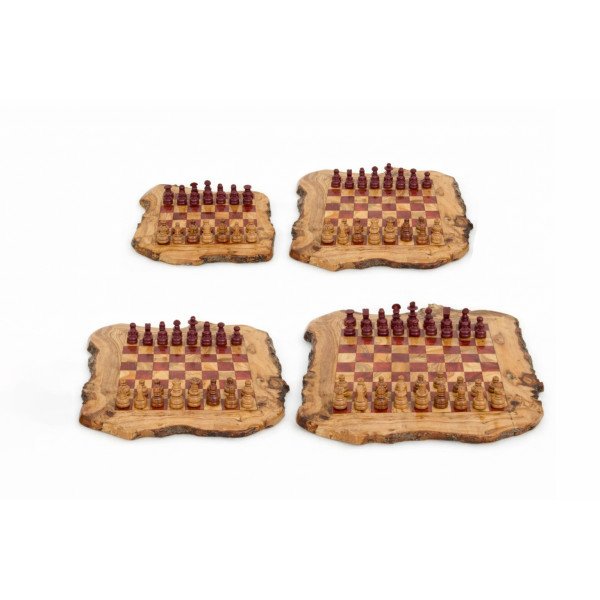 Live Edge Wooden Chess Set | Rustic Natural Wood… | JustTrueArts