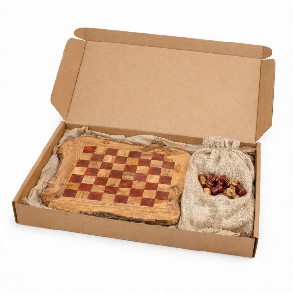 Live Edge Wooden Chess Set | Rustic Natural Wood… | JustTrueArts