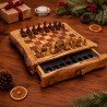 Olive Wood Chess Set With Drawer | Personalized Gift | JustTrueArts