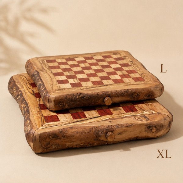 Olive Wood Chess Set With Drawer | Personalized Gift | JustTrueArts